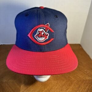 Vintage 1990's Canton-Akron Indians Wahoo Logo New Era Snapback Hat
